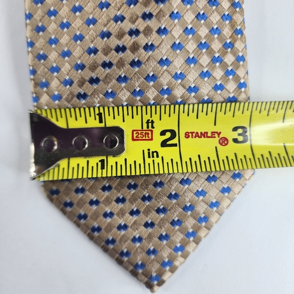 MICHAEL KORS Tan & Blue Silk Tie. - Picture 4 of 5